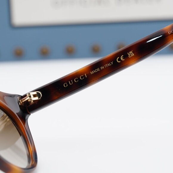 Gucci GG0763S 002 Cat Eye Sunglasses - Havana/Brown Gradient main image 11